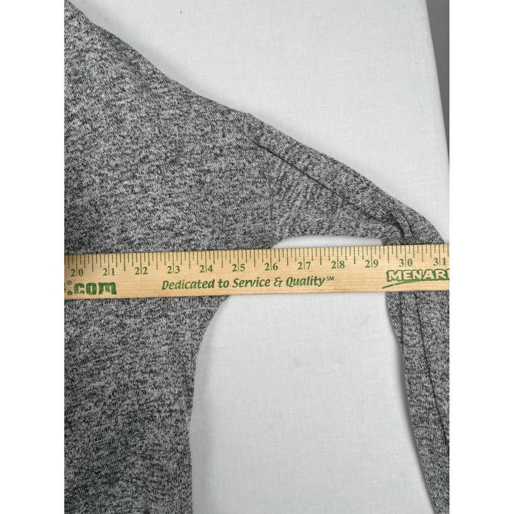 Carmen Marc Valvo Top Womens Large Cowl Neck Zipper Shoulder Marl Grey L - Picture 3 of 6